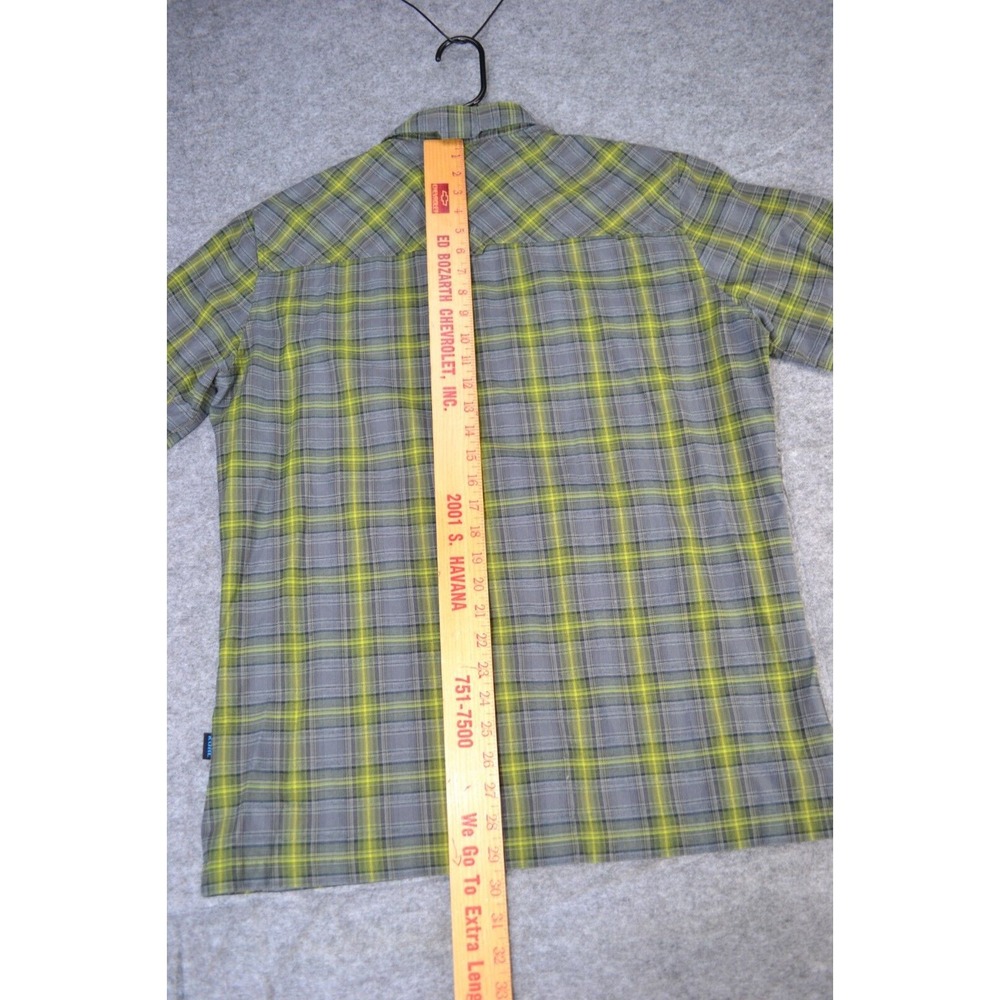 Kuhl Mountain Crown Shirt Mens L Lime Gray Plaid Long Sleeve Classic Button-Up - Picture 15 of 16